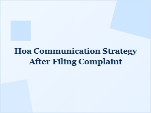 Managing a Complaint with Your Hoa
