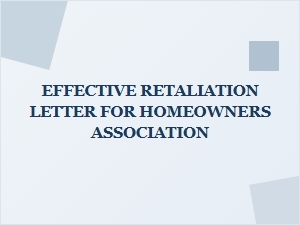 Writing a Retaliation Letter to Your Hoa