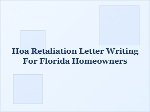 Demanding Protection Against Hoa Retaliation