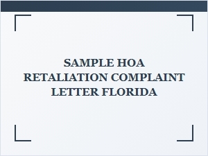 Florida Hoa Retaliation Complaint Template