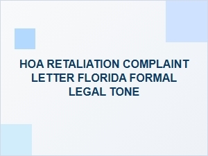 Florida Hoa Retaliation Complaint Letter Template