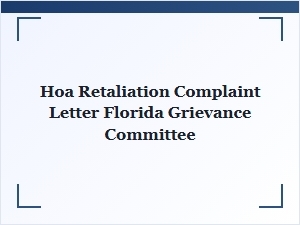 Florida Hoa Grievance Committee Complaint