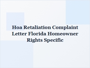 Florida Hoa Retaliation Complaint Letter Template